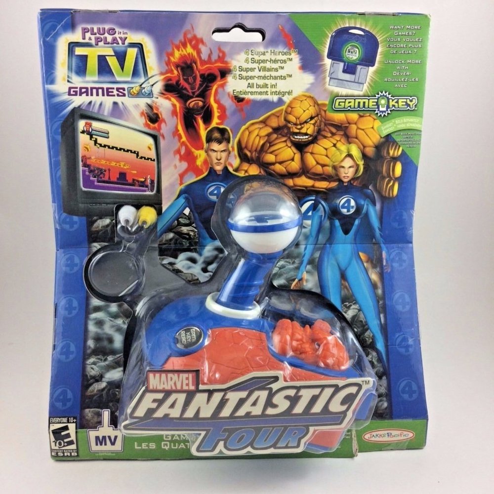 Fantastic Four MARVEL Plug & Play TV Video Game System JAKKS Pacific 2005 Unused